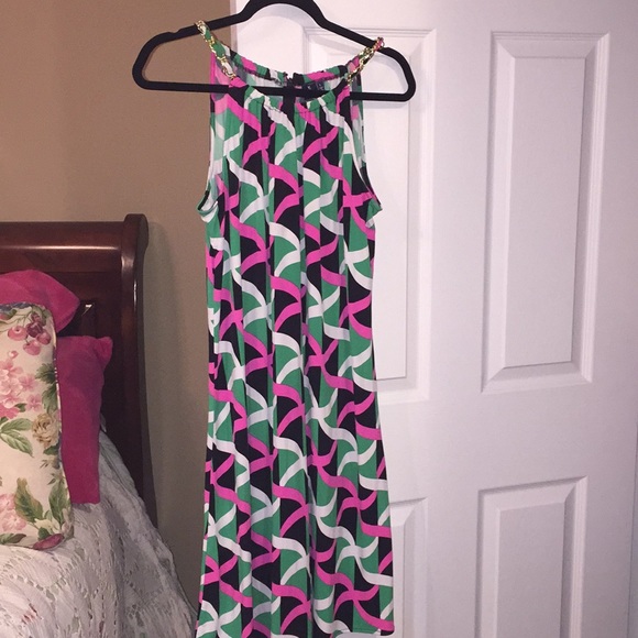 Beautiful Kaari Blue dress (Pink, Green, Black & White) - Picture 1 of 3